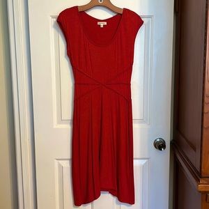 Red jersey lightweight dress